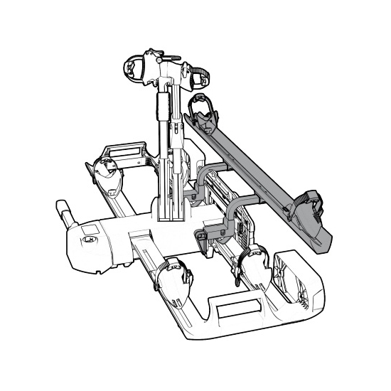 Dostawka do bagażników Adapter XB2 na trzeci i czwarty rower do bagażnika Spinder TX2, Prouser FG3 Black